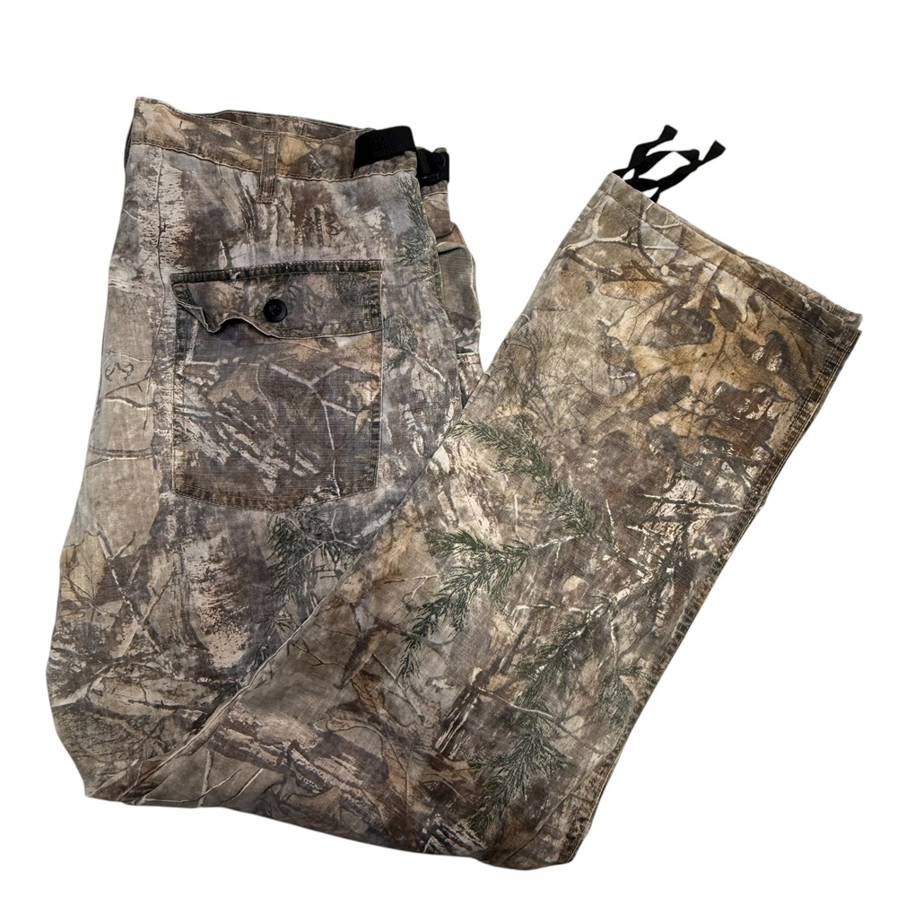Scent Blocker Realtree Camo Cargo Hunting Pants Mens XL Adjustable Waist Outdoor